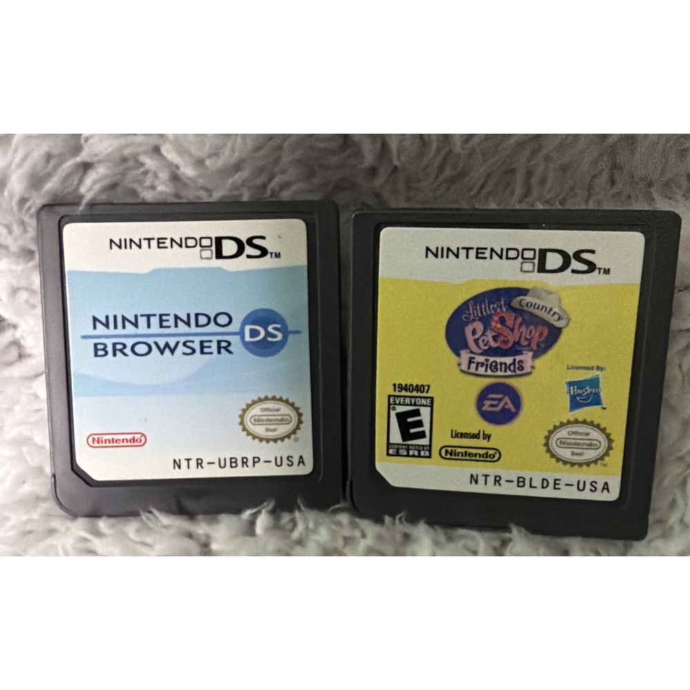 The Littlest Pet Shop Country Friends + Nintendo Browser DS CARTRIDGES ONLY X2